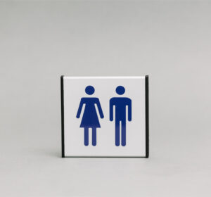 Bendro tualeto informacinis ženklas, 93x93mm išmatavimų